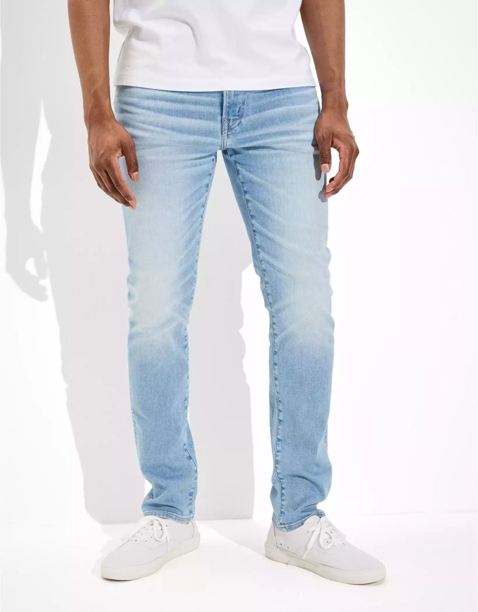 Jean American Eagle AE AirFlex 360 Slim Bleu Turquoise Homme | YMV-94426344